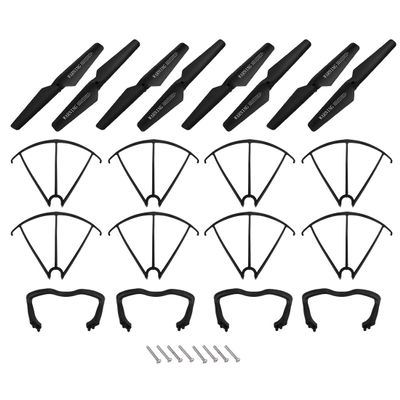 uxcell ABS Propeller CW CCW 4 Pair + 8 Guard Cover + 4 Landing Skid for SYMA X5C X5SC Quadcopter Drone Black