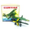 Charmgle Curtiss Bi-Plane Wind-up Tin Toy Retro Classic Clockwork Spring Toys Party Showcase Decoration Green view 1