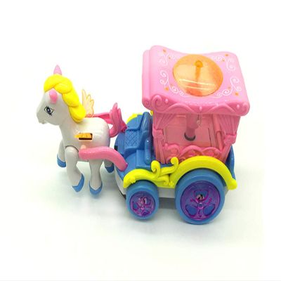 AMPERSAND SHOPS Light and Sound Kids Walking Horse and Carriage