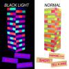 Drinking Games for Adults Party, Black Light Tumble Tower -Glowing Drinking Games Suitable for Day Or Night, 54 Blocks with Hilarious Drinking Commands, Stacking Games for Adults Party view 2