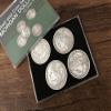 blue-ther Morgan Dollar Shell and Coin Set (5 Coin +1 Head Shell+1 Tail Shell) Magic Coin Magic Tricks Illusions Close up Fun view 1