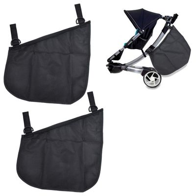 2 Pack Universal Side Sling Stroller Mesh Cargo Net and Organizer, Extra Stroller Storage Space, Non-Slip and Adjustable Straps