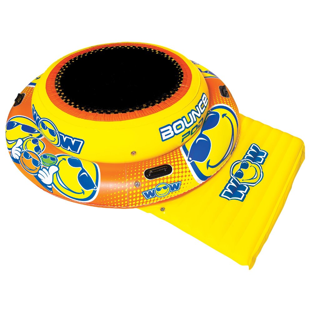 WOW Sports World of Watersports Inflatable Bounce Pad, 4Ft Bouncing Area, Yellow, 20-2030