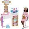 Barbie Face Mask Spa Day Playset with Brunette Doll, Puppy, Toy Spa Station with 4 Molds, 3 Tubs of Barbie Dough & 10+ Accessories to Create & Remove Face Blemishes on Doll & Puppy, for Kids view 1
