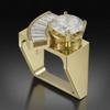 SXFSE Rings for Women, Metal Geometric Square Zircon Female Ring Jewelry Gift view 2