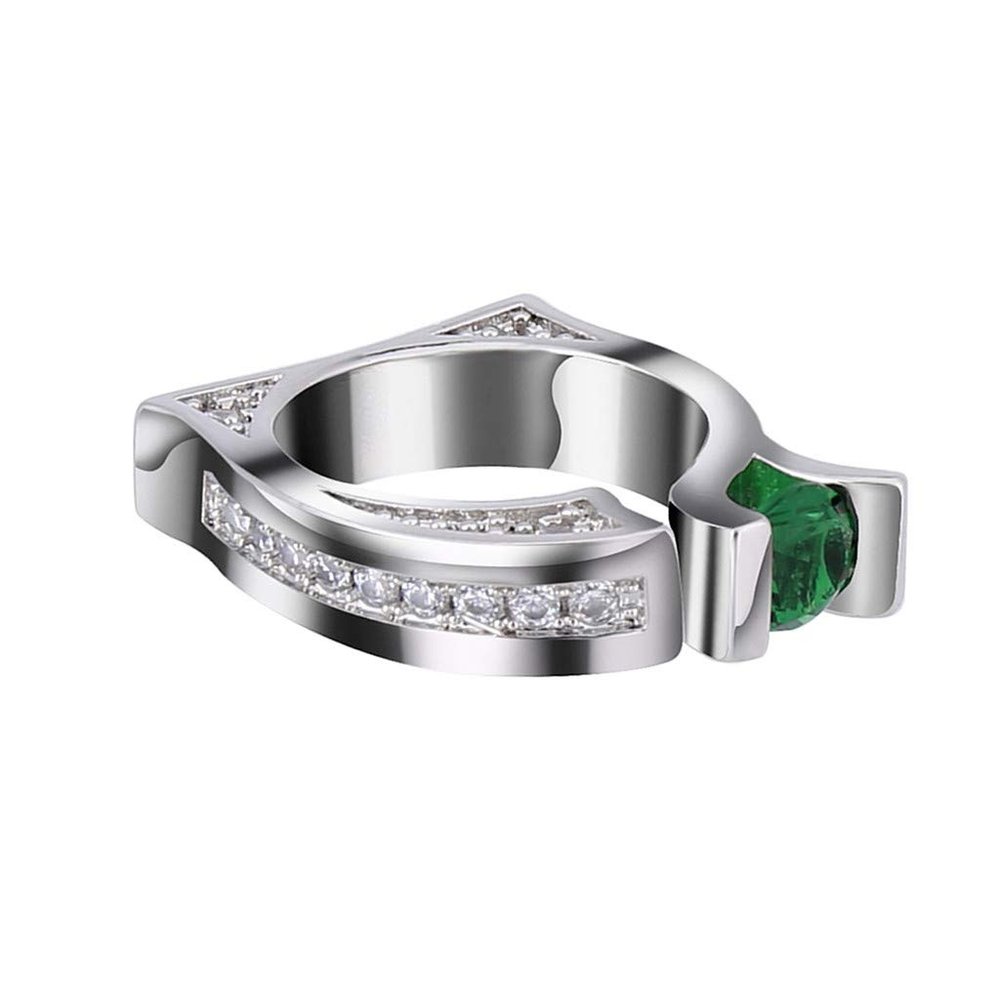 SXFSE Rings for Women, Metal Geometric Square Zircon Female Ring Jewelry Gift