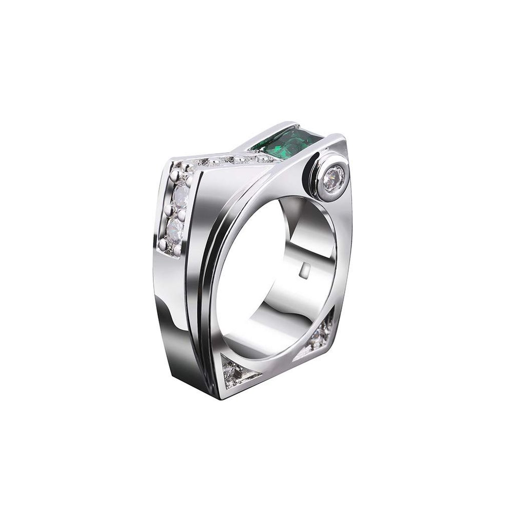 SXFSE Rings for Women, Metal Geometric Square Zircon Female Ring Jewelry Gift