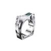 SXFSE Rings for Women, Metal Geometric Square Zircon Female Ring Jewelry Gift view 1