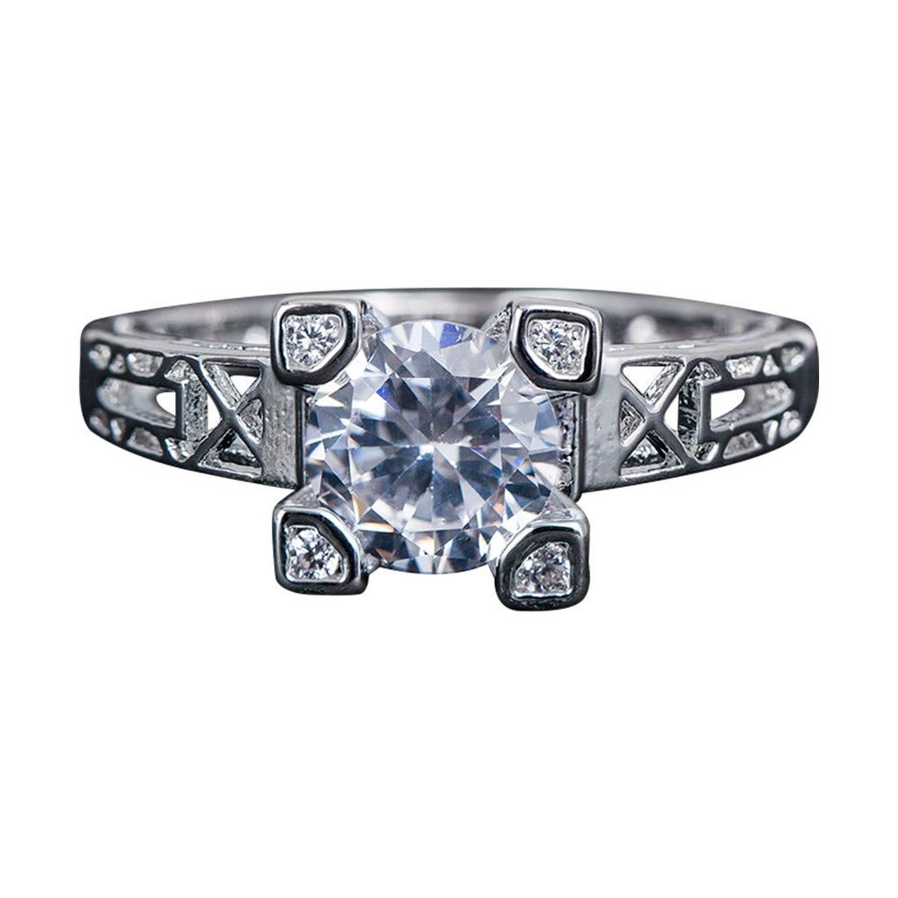SXFSE Rings for Women, Personality Metal Drill Microinlaid Zircon Floor Lady Ring Jewelry Gift