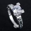 SXFSE Rings for Women, Personality Metal Drill Microinlaid Zircon Floor Lady Ring Jewelry Gift view 2