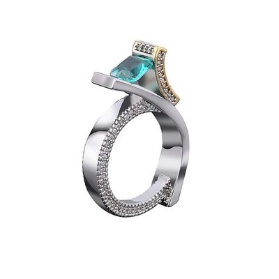 SXFSE Rings for Women, Unique Design Metal Geometric Square Zircon Female Ring Jewelry Gift