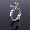 SXFSE Rings for Women, Unique Design Metal Geometric Square Zircon Female Ring Jewelry Gift view 2