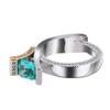 SXFSE Rings for Women, Unique Design Metal Geometric Square Zircon Female Ring Jewelry Gift view 4