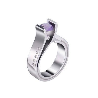 SXFSE Rings for Women, Unique Design Metal Geometric Square Zircon Female Ring Jewelry Gift