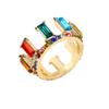 SXFSE Rings for Women, Retro Simple Metal Irregular Vertical Bar Zircon Couple Ring Jewelry Gift view 1