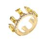 SXFSE Rings for Women, Retro Simple Metal Irregular Vertical Bar Zircon Couple Ring Jewelry Gift view 1