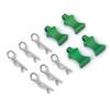 1 Set of Metal Body Clips Pins with Pull Tabs for 1/10 Axial SCX10 RC Model Crawler Car (Green) view 3