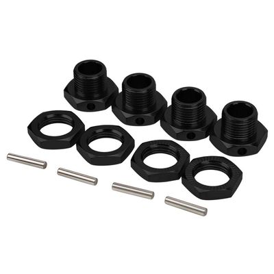 4Pcs RC Hex Coupler Kit, 17MM Wheel Hex Coupler Aluminum Alloy Toy Car Hex Driver for 1/8 RC Vehicle(Black)