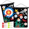 HearthSong Double-Sided Magnetic Canvas Kids' Target Game for Portable Play, Includes Six Magnetic Darts (Sealife) view 1