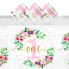 3 Pack Floral Plastic Tablecloth for Baby Girl's 1st Birthday Party Supplies (54 x 108 in) view 1