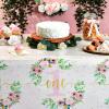 3 Pack Floral Plastic Tablecloth for Baby Girl's 1st Birthday Party Supplies (54 x 108 in) view 4