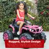 Best Choice Products 12V Kids Ride-On Electric ATV, 4-Wheeler Quad Car Toy w/Bluetooth Audio, 3.7mph Max Speed, Treaded Tires, LED Headlights, Radio - Pink view 2