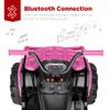 Best Choice Products 12V Kids Ride-On Electric ATV, 4-Wheeler Quad Car Toy w/Bluetooth Audio, 3.7mph Max Speed, Treaded Tires, LED Headlights, Radio - Pink view 4