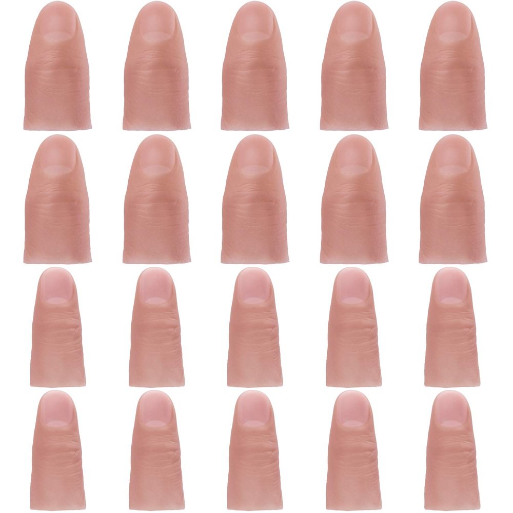ANCIRS 20 Pcs Finger Magic Trick, 2 Sizes Fake Soft Thumb Cover, Prank Toy Tool for Making Objects Appear/Disappear - Plastic