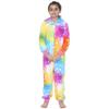 A2Z Kids Girls Unicorn Rainbow Onesie Extra Soft Fluffy Stars Print Xmas Costume view 2