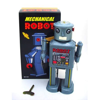 Charmgle Mechanical Robot Tin Toy Wind-up Walking Robot Toy Adult Collection Retro Toy Party Favor Birthday Gifts Home Decoration