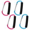 sansheng 4 Pack Large Carabiner 5.5" D Style Click and Carry Bag Carrier Stroller Hooks(Light Blue and Rose red) view 1