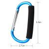 sansheng 4 Pack Large Carabiner 5.5" D Style Click and Carry Bag Carrier Stroller Hooks(Light Blue and Rose red) view 2