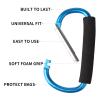 sansheng 4 Pack Large Carabiner 5.5" D Style Click and Carry Bag Carrier Stroller Hooks(Light Blue and Rose red) view 3