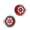 QUE-T 4pcs 1/10 CNC Metal Beadlock Wheel Rims 2.2" for RC Axial Wraith D90 TRX-4 (Black & Red) view 2