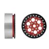 QUE-T 4pcs 1/10 CNC Metal Beadlock Wheel Rims 2.2" for RC Axial Wraith D90 TRX-4 (Black & Red) view 3