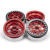 QUE-T 4pcs 1/10 CNC Metal Beadlock Wheel Rims 2.2" for RC Axial Wraith D90 TRX-4 (Black & Red) view 4