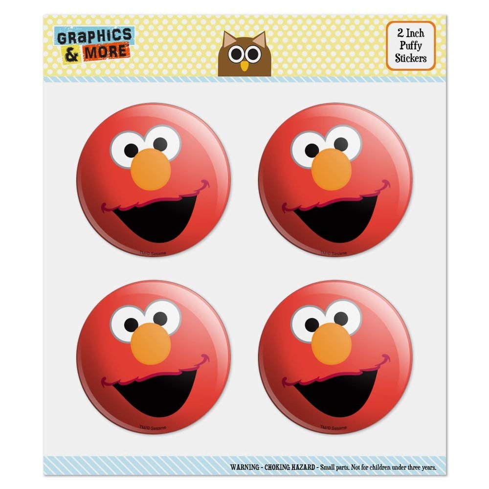 Sesame Street Elmo Face Puffy Bubble Dome Scrapbooking Crafting Sticker Set