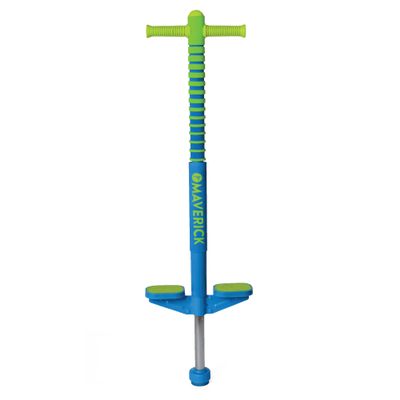 Flybar Maverick 2.0 Foam Pogo Stick for Kids Ages 5 and Up, 40 to 80 Pounds - Outdoor Toy for Boys and Girls With Rubber Grip by The Original Pogo Stick Company (Blue/Green)