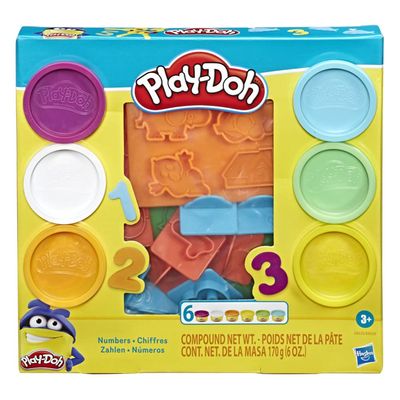 Hasbro Play-Doh Fundamentals - 10 Numbers plus Multiple Shape Stamper Tools plus 6 Colors of Play-Doh