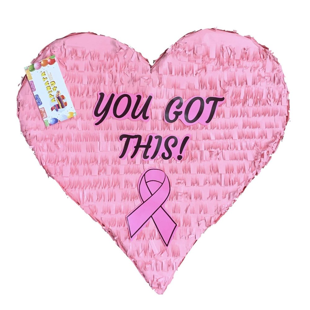 Heart Shaped Breast Cancer Awareness Pinata, Pink You Got This Support Message, Pink Ribbon Heart Pinata for Motivational and Survivor Celebrations, Encouragement Events, Breast Cancer Support Party
