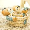 3 Pcs Woven Storage Basket Cube Basket Box Cartoon Bear Doll Straw Storage Basket/Storage Box/Desktop Storage Jewelry Basket view 2
