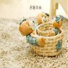 3 Pcs Woven Storage Basket Cube Basket Box Cartoon Bear Doll Straw Storage Basket/Storage Box/Desktop Storage Jewelry Basket view 4