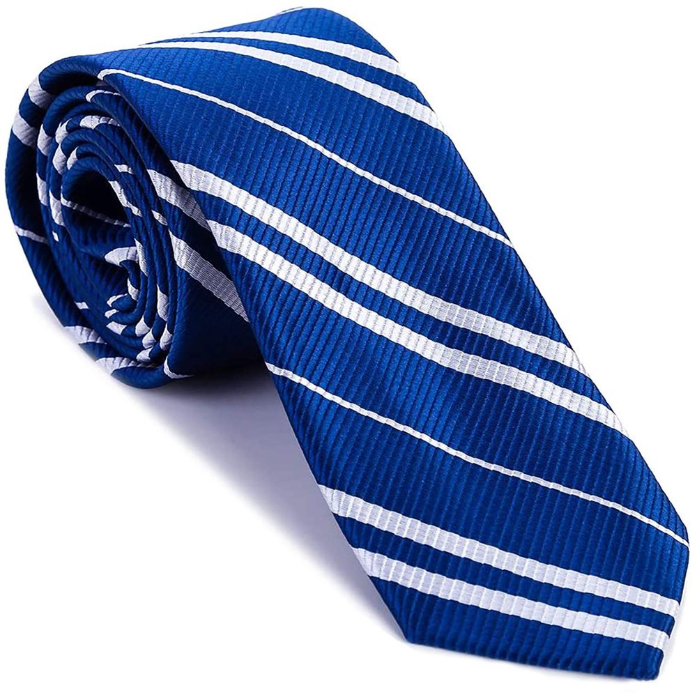 Angel Kiss Wizard Cosplay Tie for Halloween Christmas Birthday Dress Up Themed Party Magic Costume Accessory, Unisex Cosplay Striped Necktie for Adults &Teens Daily Use - Blue