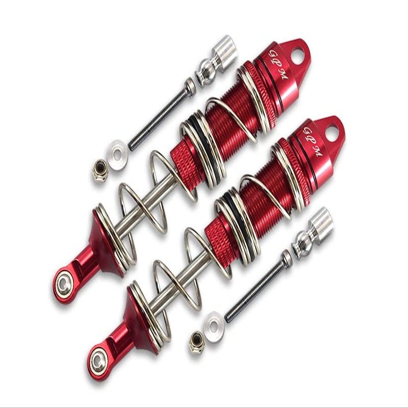 Aluminum Front Double Section Spring Dampers 115mm for Arrma 1:8 KRATON 6S / Outcast 6S / Notorious 6S / KRATON 6S V5 / Notorious 6S V5 Upgrade Parts - 1Pr Set Red