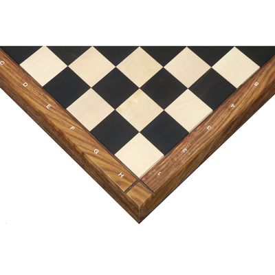 21" Players Choice Ebony & Maple Wood Chess Board with Notations - 55 mm Square - Matt Finish