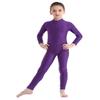 Agoky Little Girls Boys Long Sleeve Full Body Unitard Bodysuit Tight Kids Gymnastics Leotard Dance Costumes Purple 5-6 view 2