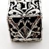 Large Square Sterling silver dreidel with Hebrew words a great miracle happened there with Vintage design view 2