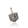 Large Square Sterling silver dreidel with Hebrew words a great miracle happened there with Vintage design view 3