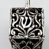 Large Square Sterling silver dreidel with Hebrew words a great miracle happened there with Vintage design view 4