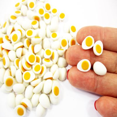 1:12 Dollhouse Miniature Food Lot 10 Half Boiled Egg Mini Tiny Food Breakfast 15525